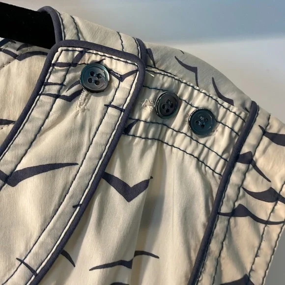 Vintage BCBG BLUE CREAM BIRD PRINT BELTED DRESS SIZE SMALL Kimono style belt - Picture 7 of 14